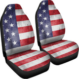 Grunge USA Flag Print Universal Fit Car Seat Covers 102422