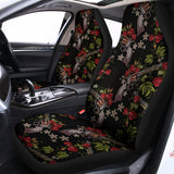 Guns And Flowers Pattern Print Universal Fit Car Seat Covers 102422