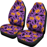 Halloween Bat And Pumpkin Pattern Print Universal Fit Car Seat Covers 102422