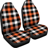 Halloween Buffalo Plaid Pattern Print Universal Fit Car Seat Covers 102422