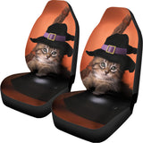 Halloween Cute Witch Cat Print Universal Fit Car Seat Covers 102422