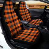 Halloween Orange Buffalo Check Print Universal Fit Car Seat Covers 102422