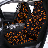 Halloween Pumpkin Faces Pattern Print Universal Fit Car Seat Covers 102422