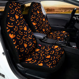 Halloween Pumpkin Faces Pattern Print Universal Fit Car Seat Covers 102422