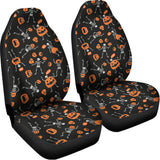 Halloween Skeleton And Pumpkin Print Universal Fit Car Seat Covers 102422