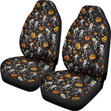 Halloween Skeleton Party Pattern Print Universal Fit Car Seat Covers 102422