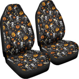 Halloween Skeleton Party Pattern Print Universal Fit Car Seat Covers 102422
