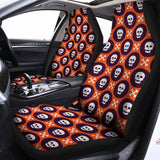 Halloween Skull And Bone Pattern Print Universal Fit Car Seat Covers 102422