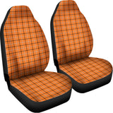 Halloween Tattersall Pattern Print Universal Fit Car Seat Covers 102422