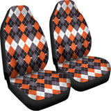 Halloween Themed Argyle Pattern Print Universal Fit Car Seat Covers 102422