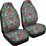 Halloween Zombie Striped Pattern Print Universal Fit Car Seat Covers 102422