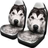 Hand Drawn Alaskan Malamute Print Universal Fit Car Seat Covers 102422
