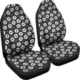 Hand Drawn Vinyl Record Pattern Print Universal Fit Car Seat Covers 102422