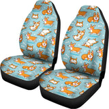 Happy Corgi Pattern Print Universal Fit Car Seat Covers 102422
