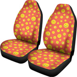 Happy Emoji Pattern Print Universal Fit Car Seat Covers 102422