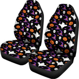 Happy Halloween Ghost Pattern Print Universal Fit Car Seat Covers 102422