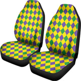 Harlequin Mardi Gras Pattern Print Universal Fit Car Seat Covers 102422