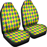 Harlequin Mardi Gras Pattern Print Universal Fit Car Seat Covers 102422