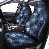 Heart Denim Jeans Pattern Print Universal Fit Car Seat Covers 102422