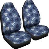 Heart Denim Jeans Pattern Print Universal Fit Car Seat Covers 102422
