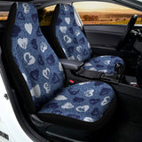 Heart Denim Jeans Pattern Print Universal Fit Car Seat Covers 102422