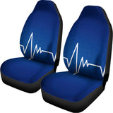 Heartbeat Cardiogram Print Universal Fit Car Seat Covers 102422