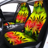 Hemp Leaf Reggae Pattern Print Universal Fit Car Seat Covers 102422