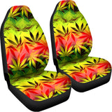 Hemp Leaf Reggae Pattern Print Universal Fit Car Seat Covers 102422