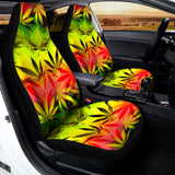 Hemp Leaf Reggae Pattern Print Universal Fit Car Seat Covers 102422