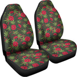 Hemp Leaves And Flowers Pattern Print Universal Fit Car Seat Covers 102422