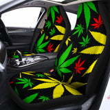 Hemp Leaves Reggae Pattern Print Universal Fit Car Seat Covers 102422