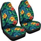 Hibiscus Monstera Hawaii Pattern Print Universal Fit Car Seat Covers 102422