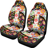 Hippie Flower Peace Sign Print Universal Fit Car Seat Covers 102422