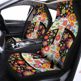 Hippie Flower Peace Sign Print Universal Fit Car Seat Covers 102422
