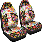 Hippie Flower Peace Sign Print Universal Fit Car Seat Covers 102422