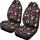 Hippie Peace Sign And Love Pattern Print Universal Fit Car Seat Covers 102422