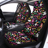 Hippie Peace Sign And Love Pattern Print Universal Fit Car Seat Covers 102422