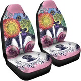 Hippie Siberian Husky Print Universal Fit Car Seat Covers 102422