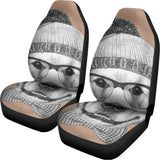Hipster Golden Retriever Print Universal Fit Car Seat Covers 102422