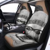 Hipster Golden Retriever Print Universal Fit Car Seat Covers 102422