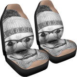 Hipster Golden Retriever Print Universal Fit Car Seat Covers 102422