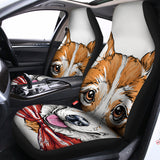 Hipster Pembroke Welsh Corgi Print Universal Fit Car Seat Covers 102422