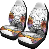 Hipster Pug Print Universal Fit Car Seat Covers 102422