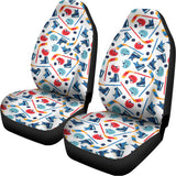 Hockey Equipment Pattern Print Universal Fit Car Seat Covers 102422