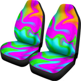 Holographic Neon Liquid Trippy Print Universal Fit Car Seat Covers 102422