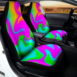 Holographic Neon Liquid Trippy Print Universal Fit Car Seat Covers 102422