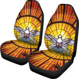 Holy Spirit Dove Stained Glass Print Universal Fit Car Seat Covers 102422