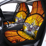 Holy Spirit Dove Stained Glass Print Universal Fit Car Seat Covers 102422