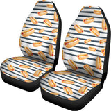 Hot Dog Striped Pattern Print Universal Fit Car Seat Covers 102422