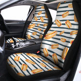 Hot Dog Striped Pattern Print Universal Fit Car Seat Covers 102422